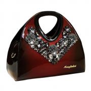 Fashion Diamonds Purses For Women Top Handle Satchel Handbags Leather Party Shoulder Messenger Evening Bags (Red)